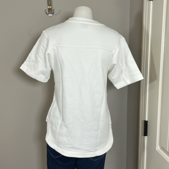 Zadig and Voltaire Bow Tshirt White short sleeve Terry Palmier print Top M NEW - Picture 9 of 13
